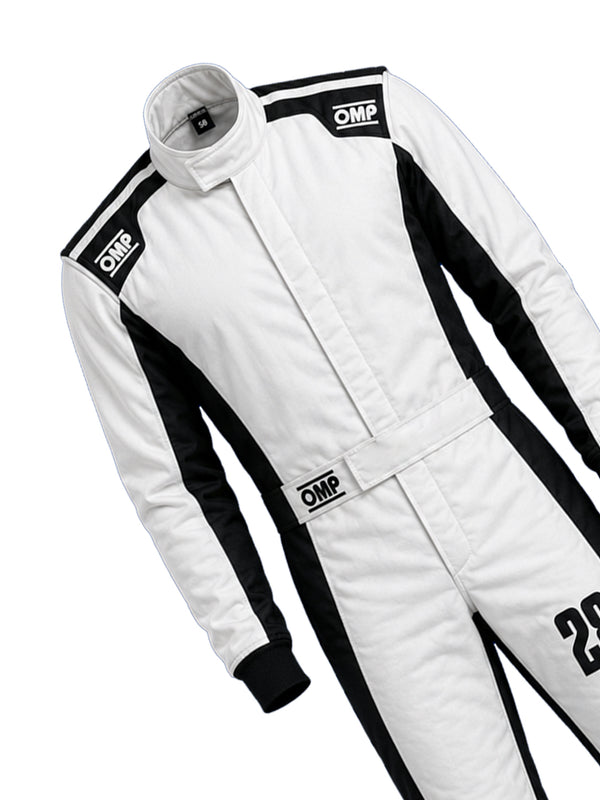 Nomex Premium FR White Shadow Racing Suit – Double Layer Kart Racing Suit