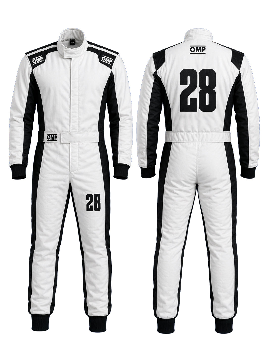 Nomex Premium FR White Shadow Racing Suit – Double Layer Kart Racing Suit