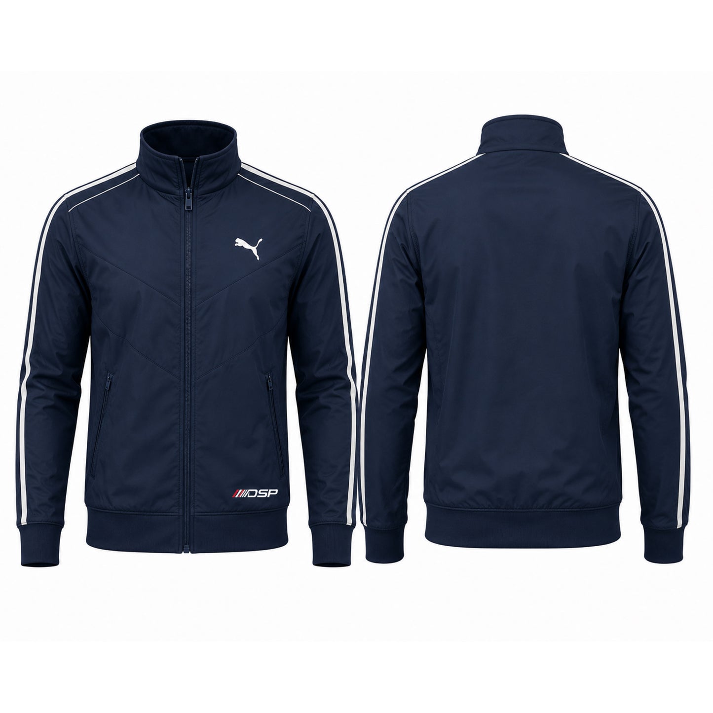 Premium Navy Sports Track Jacket | Lightweight Full Zip Performance Jacket