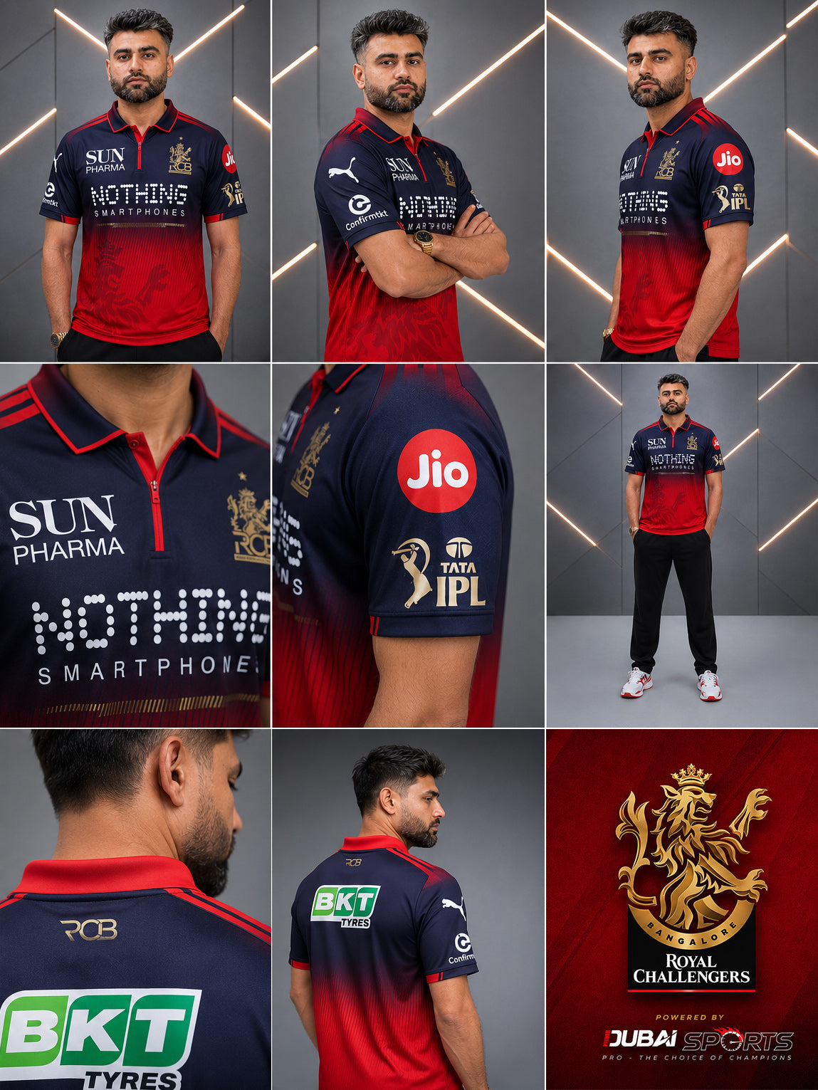 Dubai Sports Pro Red Black Cricket Jersey – IPL Fan Edition Performance T-Shirt