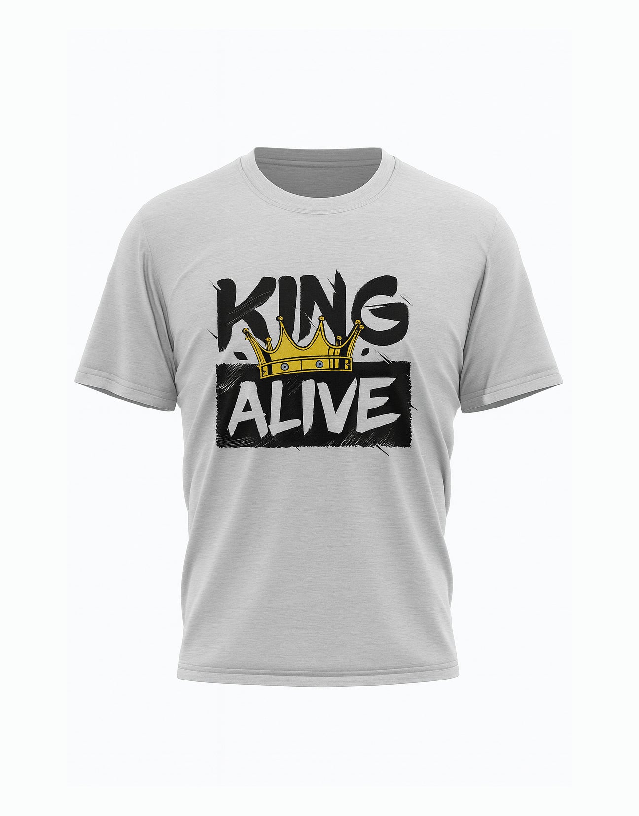King AliveRoyal Crown Distressed Typography Tee T-Shirt Dubai Sports Pro